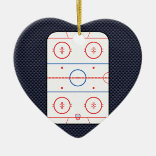 Hockey Game Companion Carbon Fibre Style Ceramic Tree Decoration