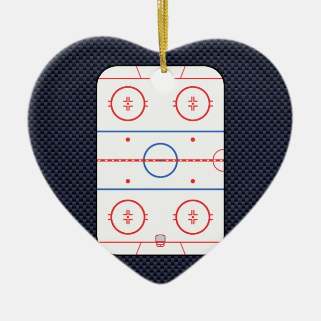 Hockey Game Companion Carbon Fibre Style Ceramic Tree Decoration (Front)