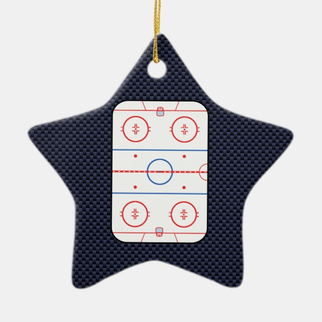 Hockey Game Companion Carbon Fibre Style Ceramic Tree Decoration (Front)