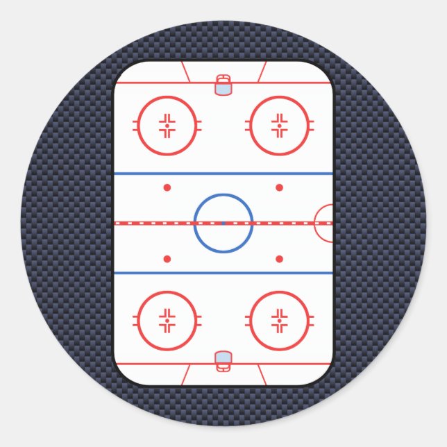 Hockey Game Companion Carbon Fibre Style Classic Round Sticker (Front)