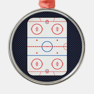 Hockey Game Companion Carbon Fibre Style Metal Tree Decoration