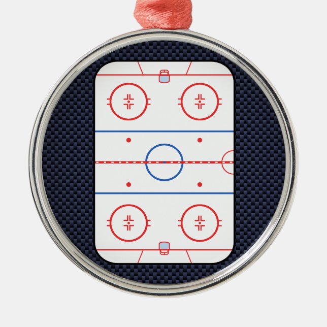 Hockey Game Companion Carbon Fibre Style Metal Tree Decoration (Front)