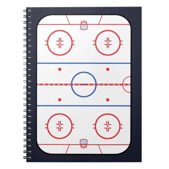 Hockey Game Companion Carbon Fibre Style Notebook (Front)