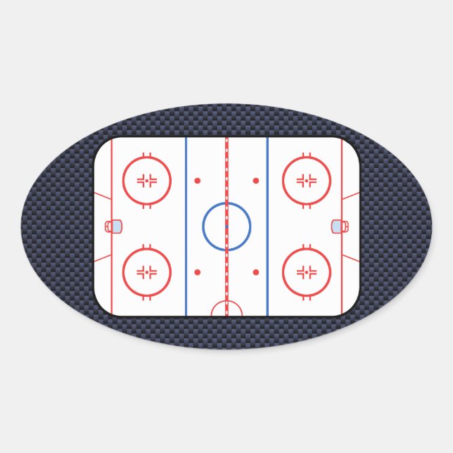 Hockey Game Companion Carbon Fibre Style Oval Sticker (Front)