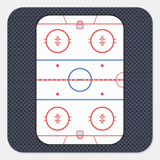 Hockey Game Companion Carbon Fibre Style Square Sticker (Front)