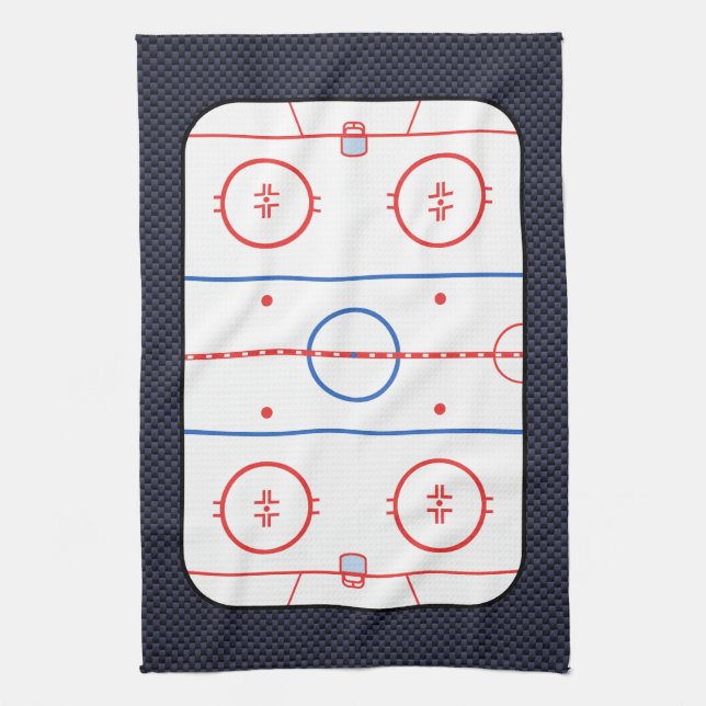 Hockey Game Companion Carbon Fibre Style Tea Towel (Vertical)