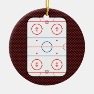 Hockey Game Companion Rink Diagram Ceramic Tree Decoration