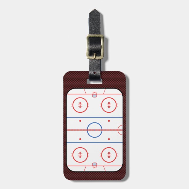 Hockey Game Companion Rink Diagram Luggage Tag (Front Vertical)