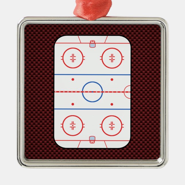 Hockey Game Companion Rink Diagram Metal Tree Decoration (Front)