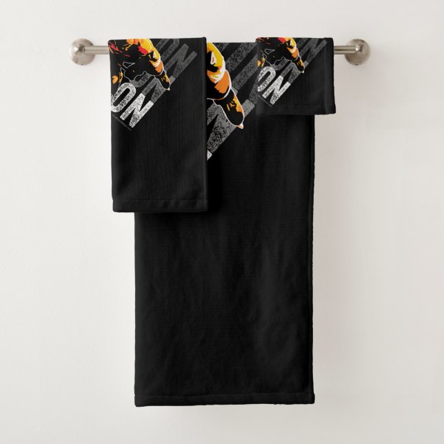 (Hockey) Game On Bath Towel Set (Insitu)