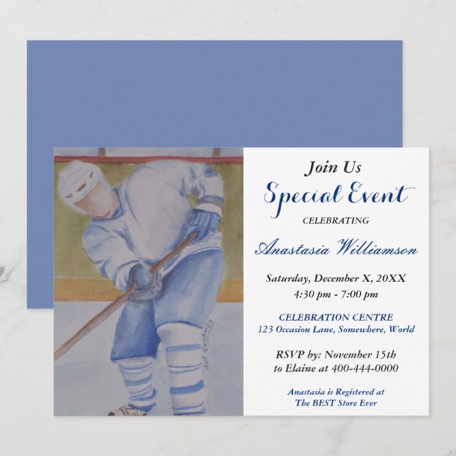 HOCKEY GAME PARTY EVENT INVITE (Front/Back)
