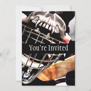 Hockey Gear Grunge Style Invitation