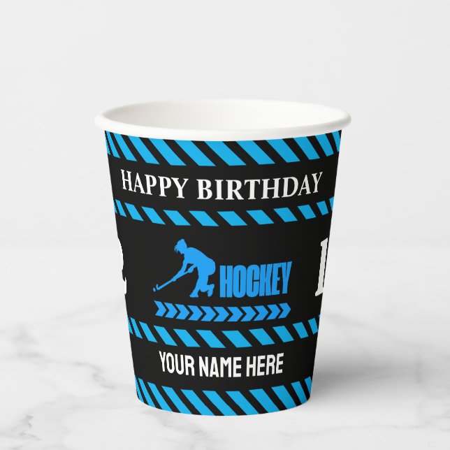 Hockey Girl Birthday, Hockey Player Gift Paper Cups (Front)