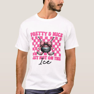 Hockey Girl Coquette Bow Pretty Nice Just Not On T T-Shirt
