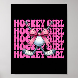 Hockey Girl Street Hockey Girl Coquette Bow Poster