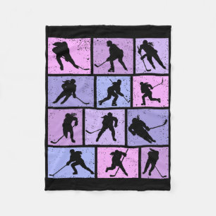 Hockey Girls Ice Hockey Women Youth Kids Fleece Blanket