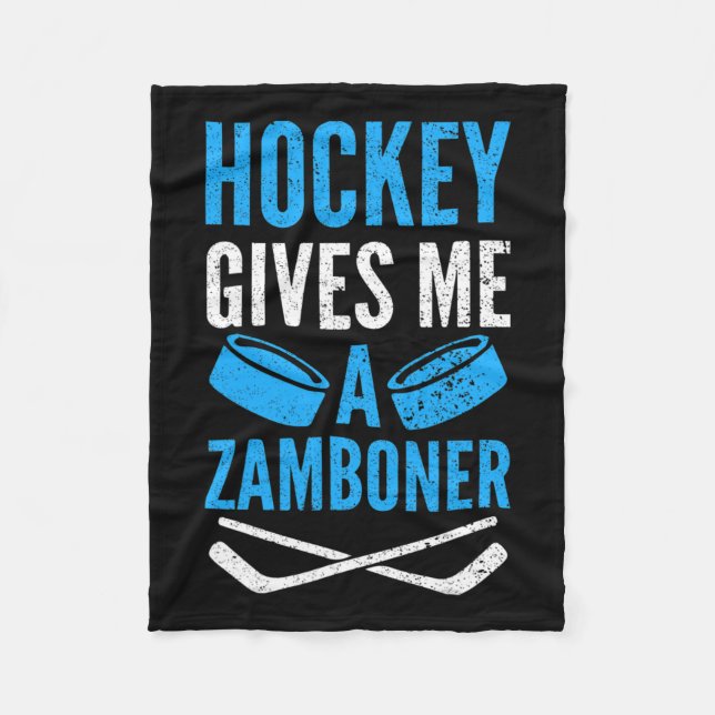 Hockey Gives Me A Zamboner  Fleece Blanket (Front)