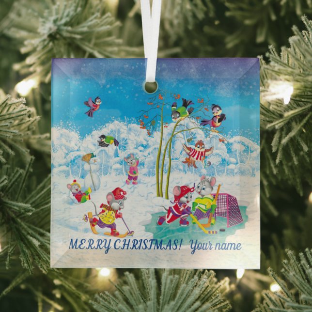 hockey   glass tree decoration (Insitu)