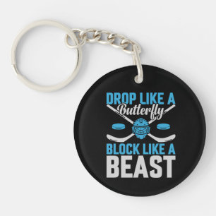 Hockey Goal Block Like a Beast Key Ring