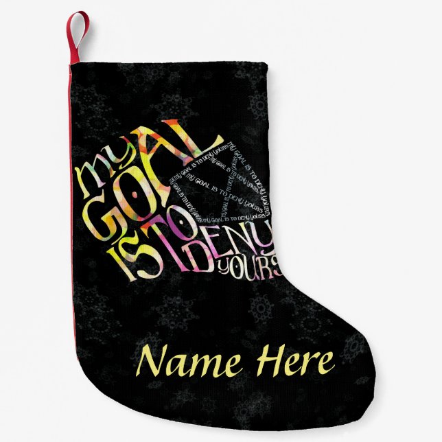 Hockey Goalie Calligram Christmas Stocking (Front)
