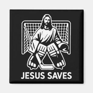 Hockey Goalie Goalkeeper Jesus Saves Christian Hoc Magnet