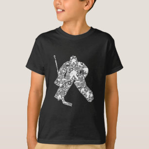 Hockey Goalie Hockey Player Men Kids Boys Youth   T-Shirt