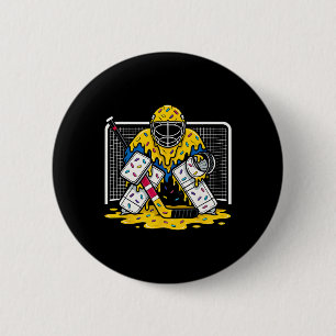 Hockey Goalie Ice Cream Drip Boys Ice Hockey Youth 6 Cm Round Badge