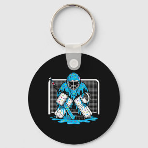 Hockey Goalie Ice Cream Drip Boys Ice Hockey Youth Key Ring