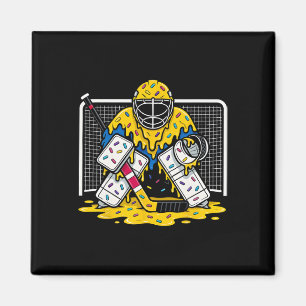 Hockey Goalie Ice Cream Drip Boys Ice Hockey Youth Magnet