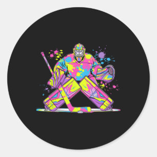 Hockey Goalie Ice Hockey Goalkeeper Hockey Lovers Classic Round Sticker