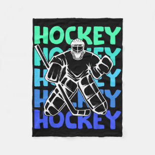 Hockey Goalie Ice Hockey Kids Boys Youth Men Fleece Blanket