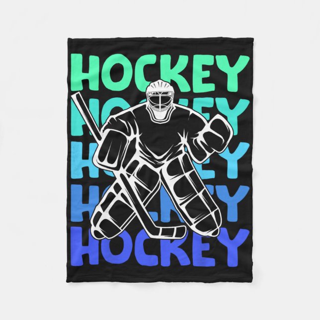 Hockey Goalie Ice Hockey Kids Boys Youth Men  Fleece Blanket (Front)