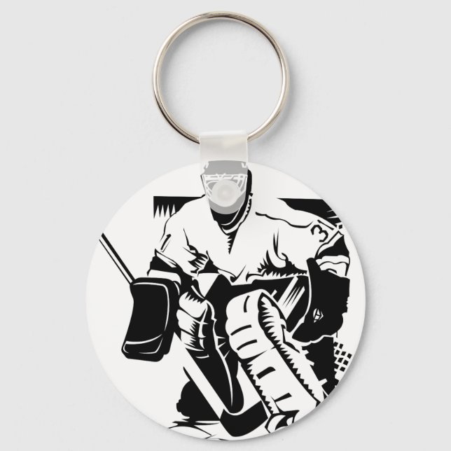 Hockey Goalie Key Ring (Front)