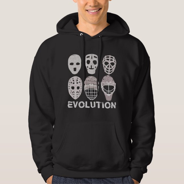 Hockey Goalie Mask Evolution Hoodie (Front)