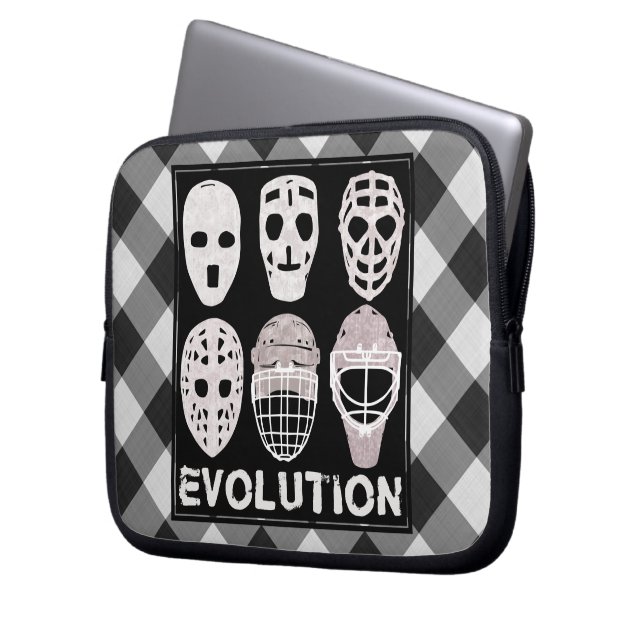 Hockey Goalie Mask Evolution Laptop Sleeve (Front Left)