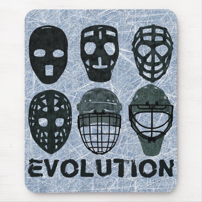 Hockey Goalie Mask Evolution Mouse Mat (Front)