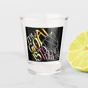 Hockey Goalie Mask Quote Word Art Shot Glass