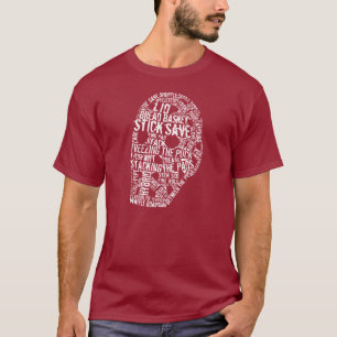 Hockey Goalie Mask Text T-Shirt, Name & Number T-Shirt