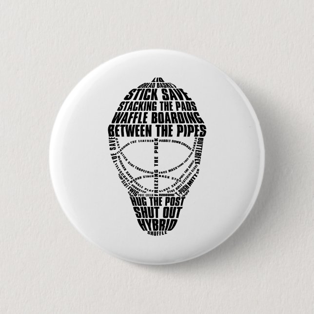 Hockey Goalie Mask Tygraphy  6 Cm Round Badge (Front)