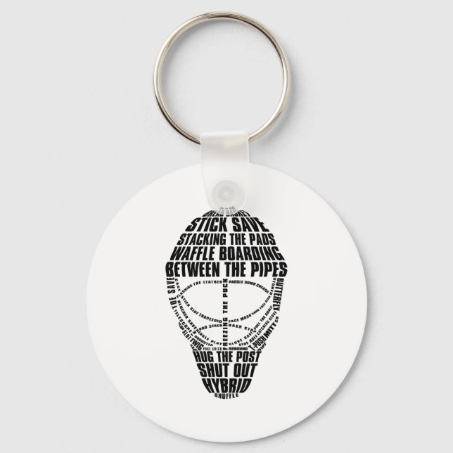 Hockey Goalie Mask Tygraphy  Key Ring (Front)
