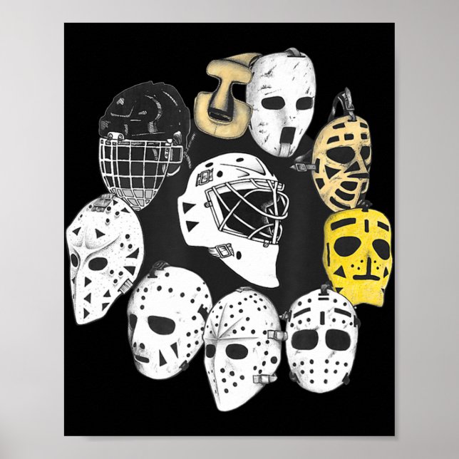 Hockey Goalie Masks Vintage Heritage Evolution  Poster (Front)