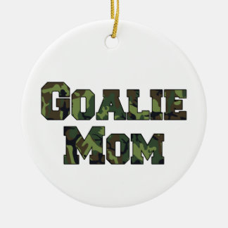 Hockey Goalie Mum Camo Lettering Ceramic Tree Decoration