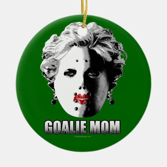 Hockey Goalie Mum Ceramic Tree Decoration (Front)