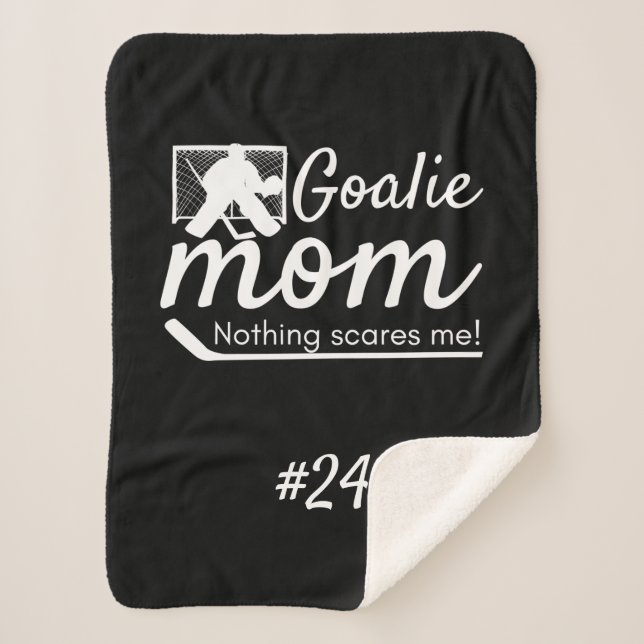 Hockey goalie mum rink gear blanket black (Front)