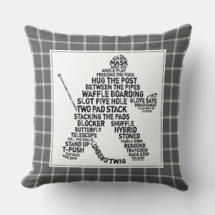 Hockey Goalie Netminder Word Art Cushion