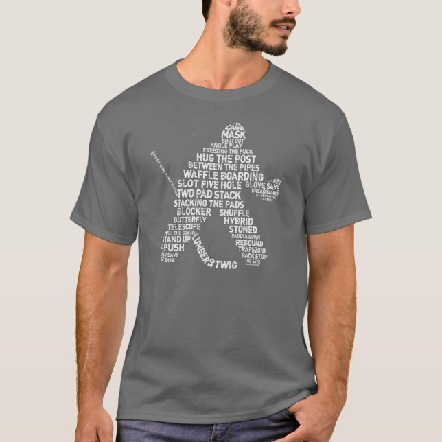 Hockey Goalie Netminder Word Art T-Shirt (Front)