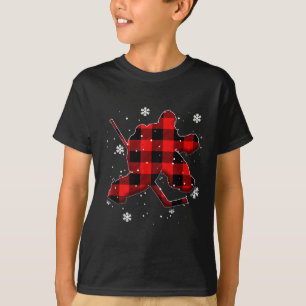 Hockey Goalie Plaid Christmas  T-Shirt