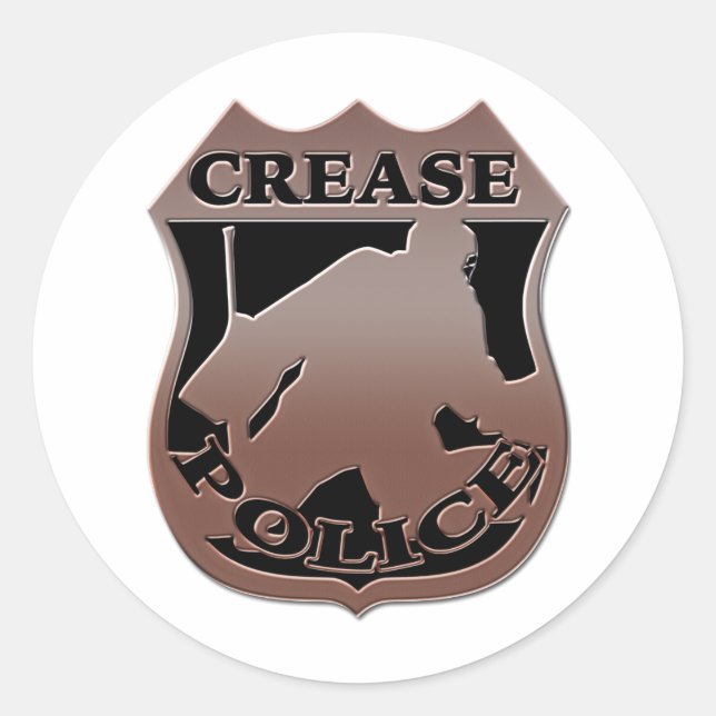Hockey Goalie Police Badge Classic Round Sticker (Front)