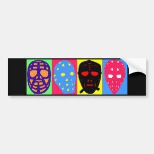 Hockey Goalie Pop Art Masks Bumper Sticker