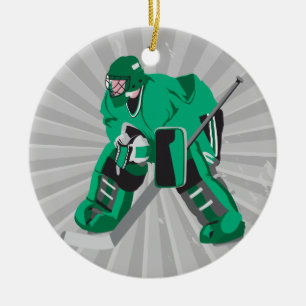 hockey goalie ready ceramic tree decoration